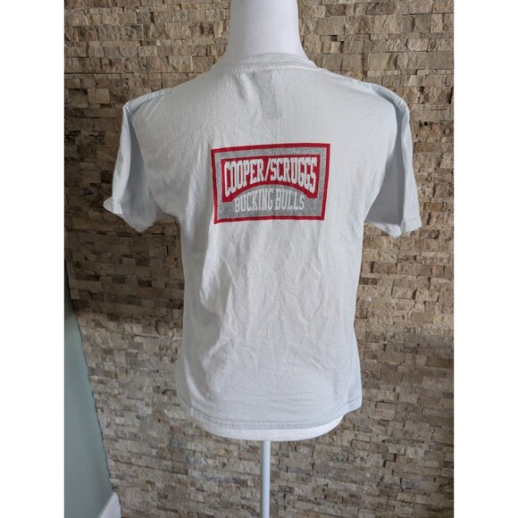 Bucking Bulls Cowboy T Shirt Short Sleeve Tee Youth M 10-12 White Red Cotton - Picture 11 of 11